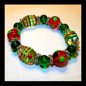 🎄- Christmas Glass Beaded Bracelet